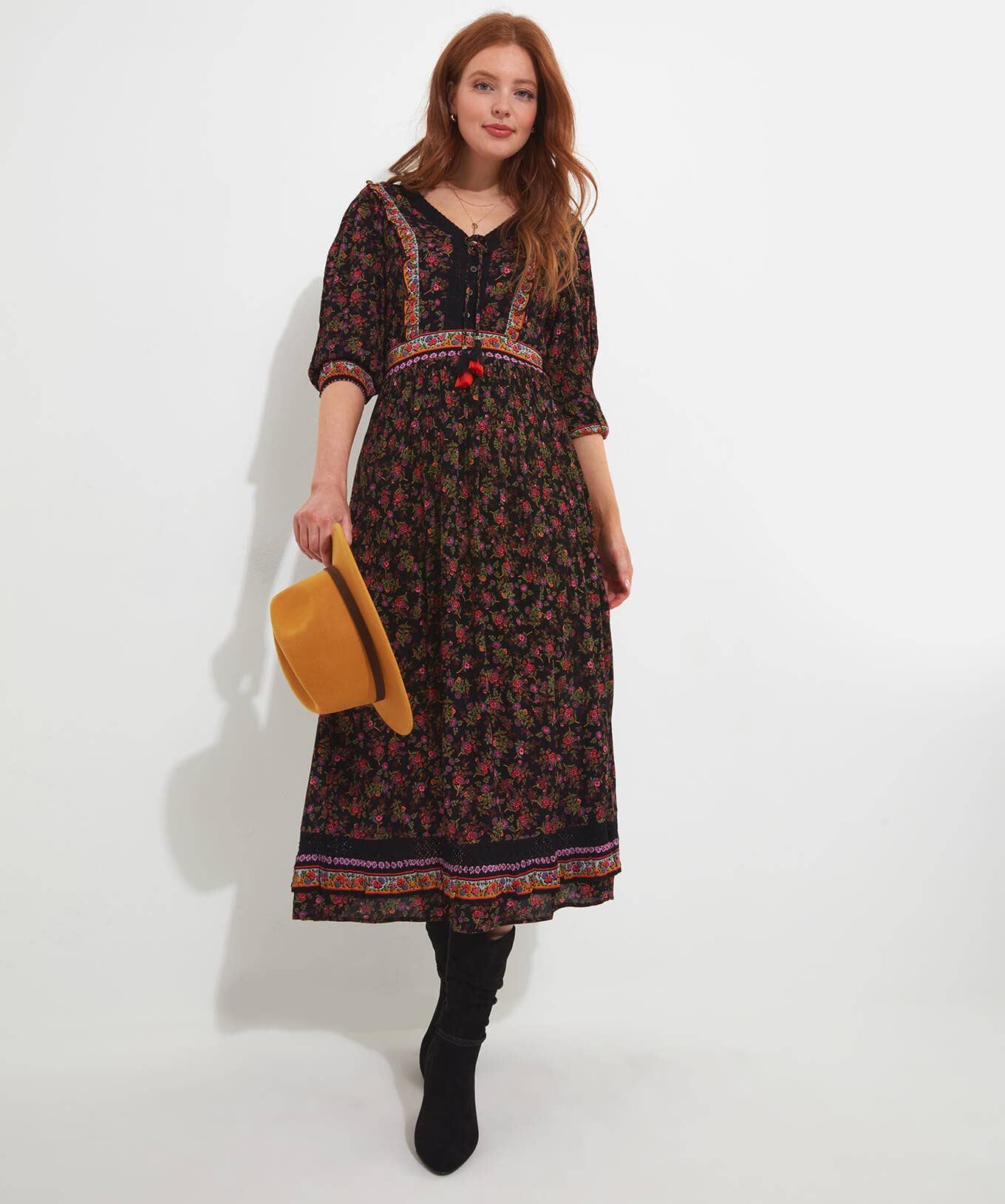 Shop Women's Collection | Maxi Dresses | Boho Dresses | Dresses | Sale Dresses | Top Picks | Top Picks | Top Picks | Women's | Women's Joe Browns Autumn Walks Printed Dress Black