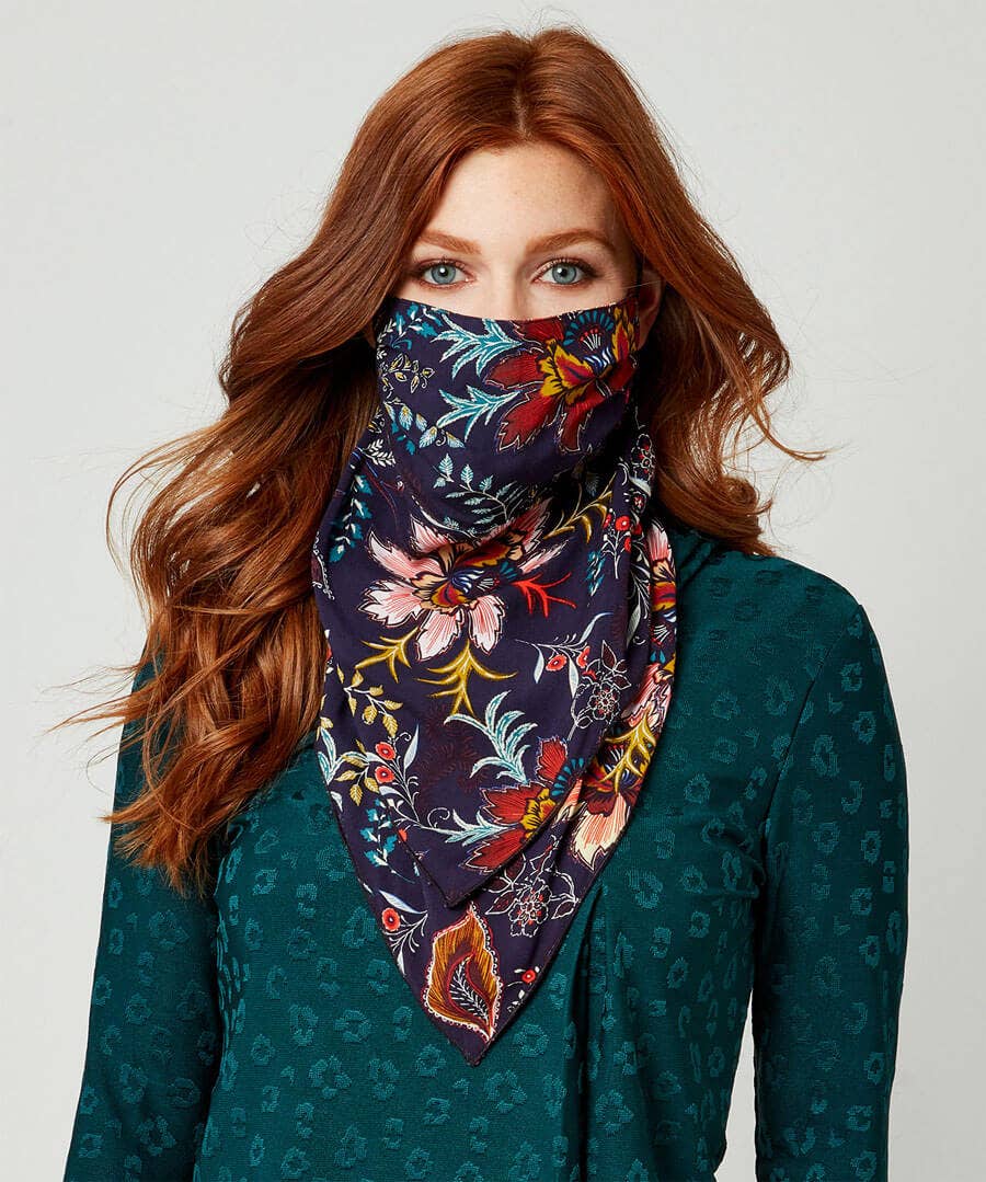 Sale Accessories & Jewellery | Women's Joe Browns Bandana Face Mask Navy Multi / Teal Multi