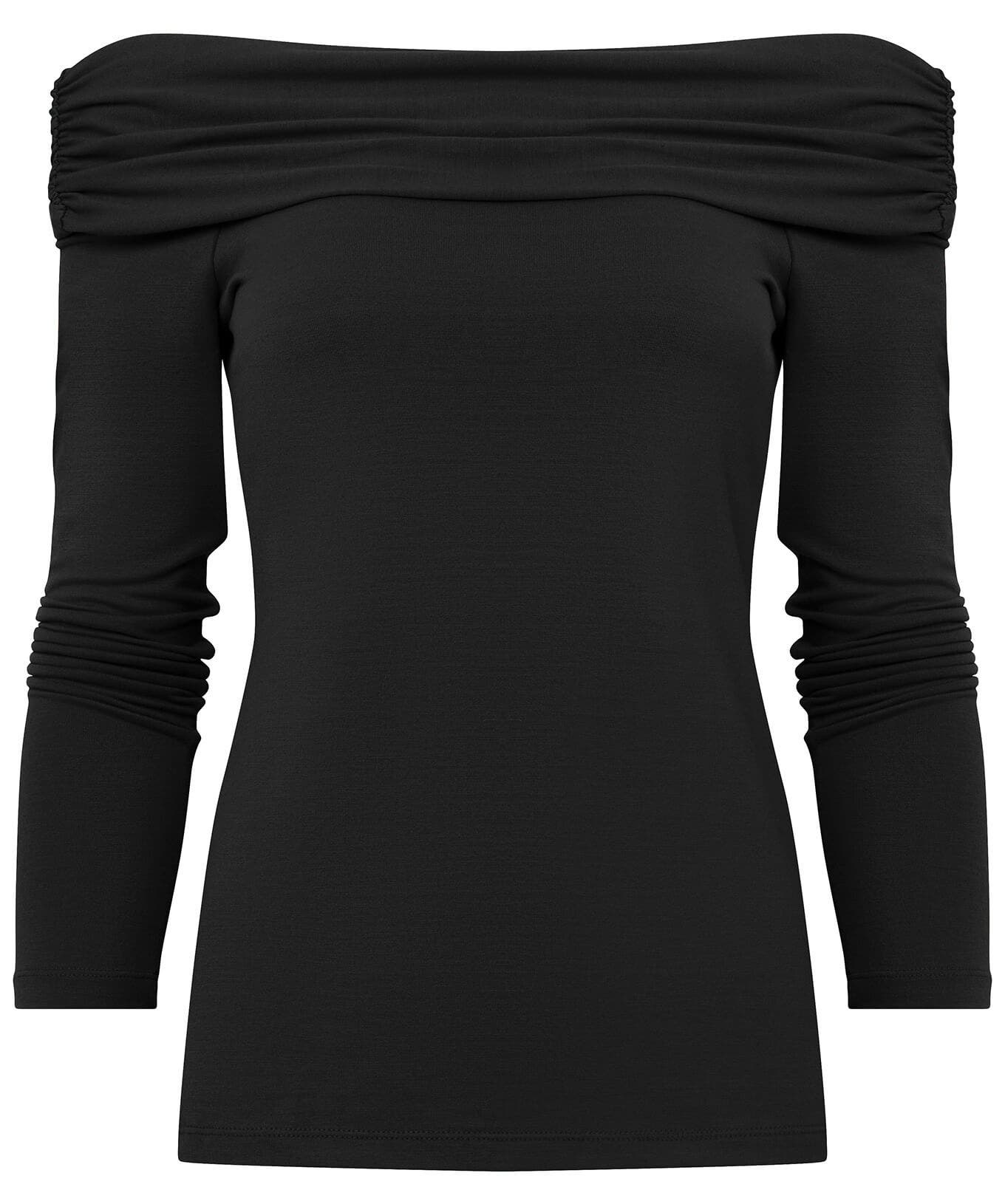 Shop Women's Collection | Tops, Tunics & Blouses | Top Picks | Women's Joe Browns Bardot Jersey Top Black / Orange