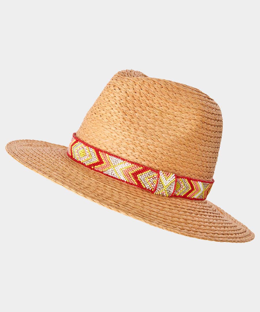 Sale Accessories & Jewellery | Women's Joe Browns Boardwalk Shimmer Beaded Hat Natural Multi