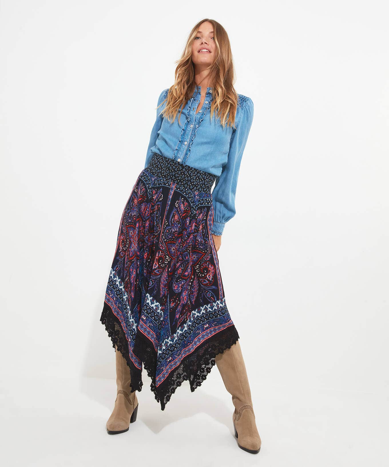 Shop Women's Collection | Skirts | Sale Skirts | Top Picks | Women's | Women's Joe Browns Boho Babe Hanky Hem Skirt Multi