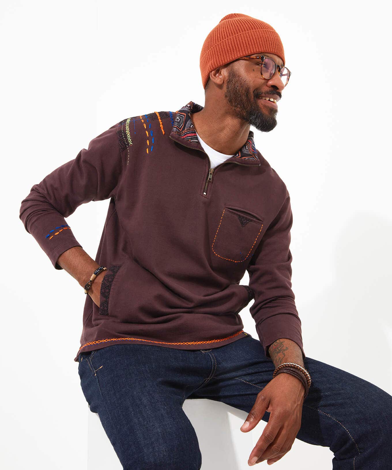 Shop Men's Collection | Hoodies & Sweatshirts | Layering Essentials | Tops & T-Shirts | Top Picks | Men，s | Men，s | Men，s Joe Browns Carefree Funnel Purple