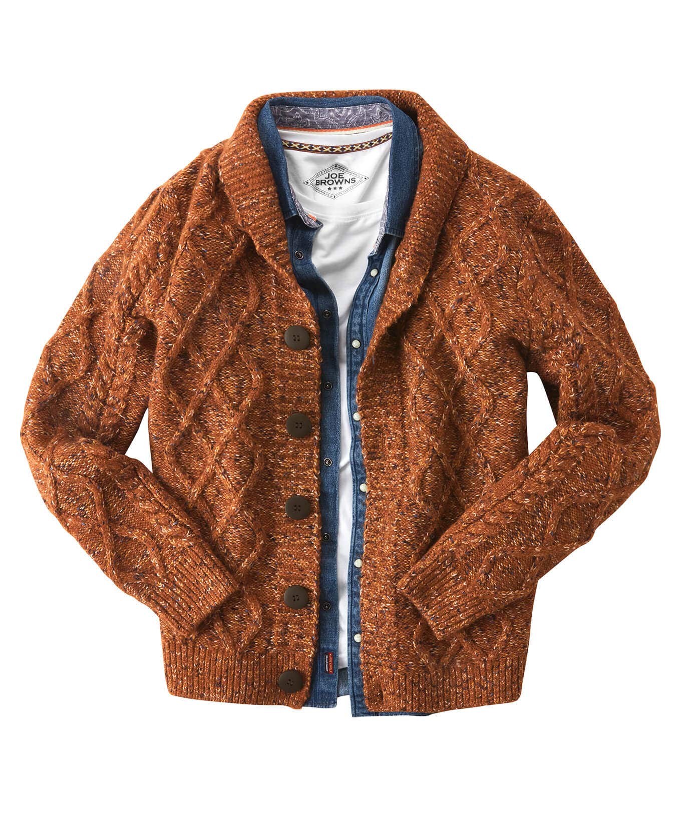 Shop Men's Collection | Knitwear & Jumpers | Sale Knitwear & Jumpers | Top Picks | Men，s | Men，s Joe Browns Cool Cable Cardigan Autumn