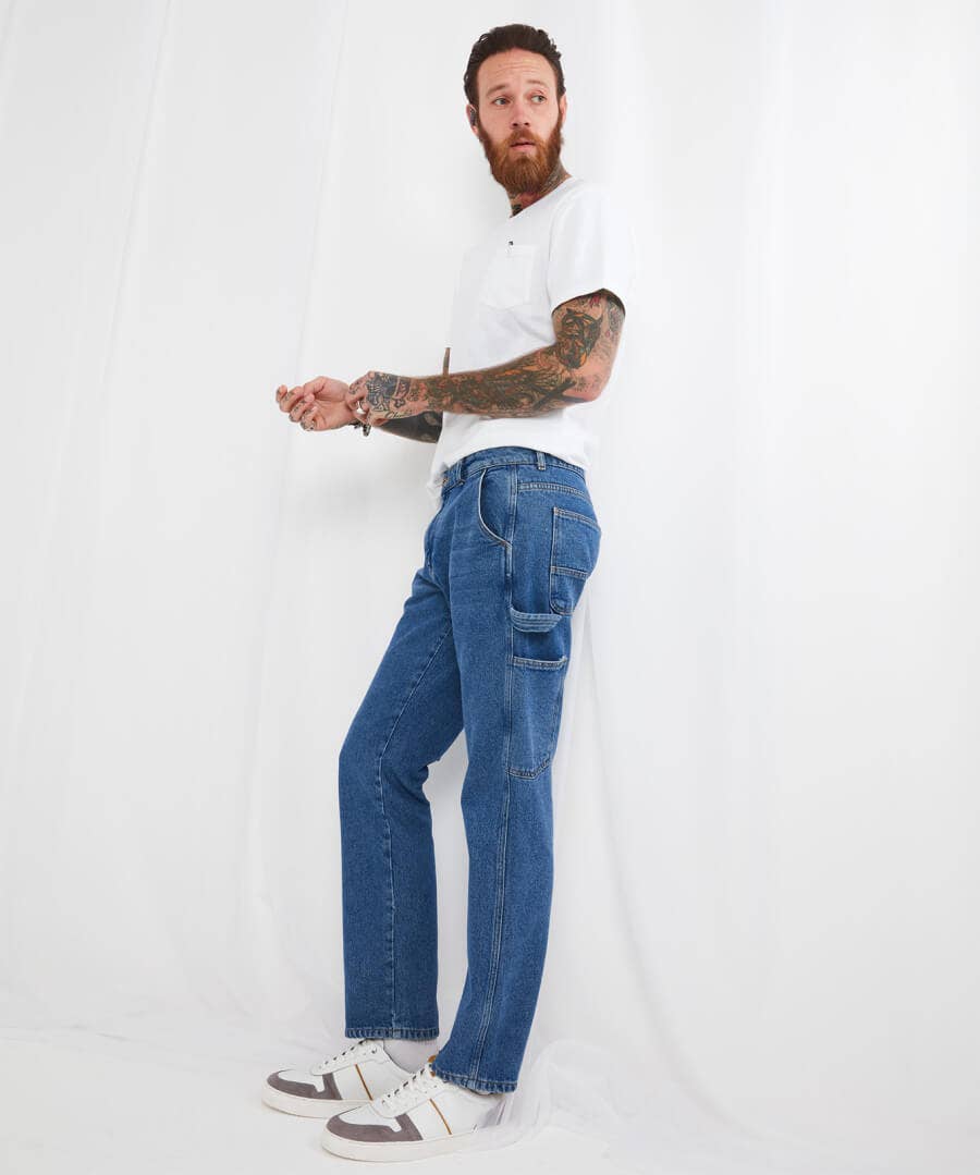 Shop Men's Collection | Jeans & Trousers | Denim Styles | Top Picks | Men，s | Men，s Joe Browns Cool Carpenter Jeans Mid Wash