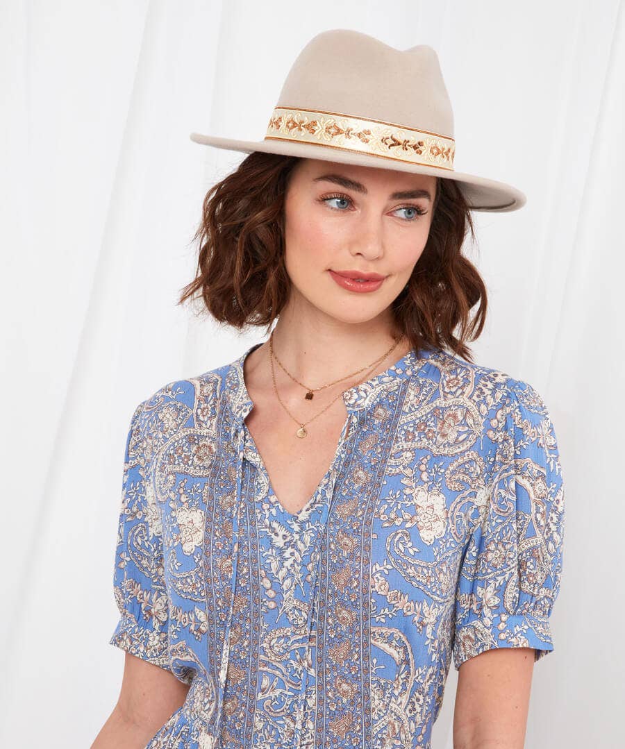 Sale Accessories & Jewellery | Women's Joe Browns Cool Coasts Wool Fedora Stone Multi