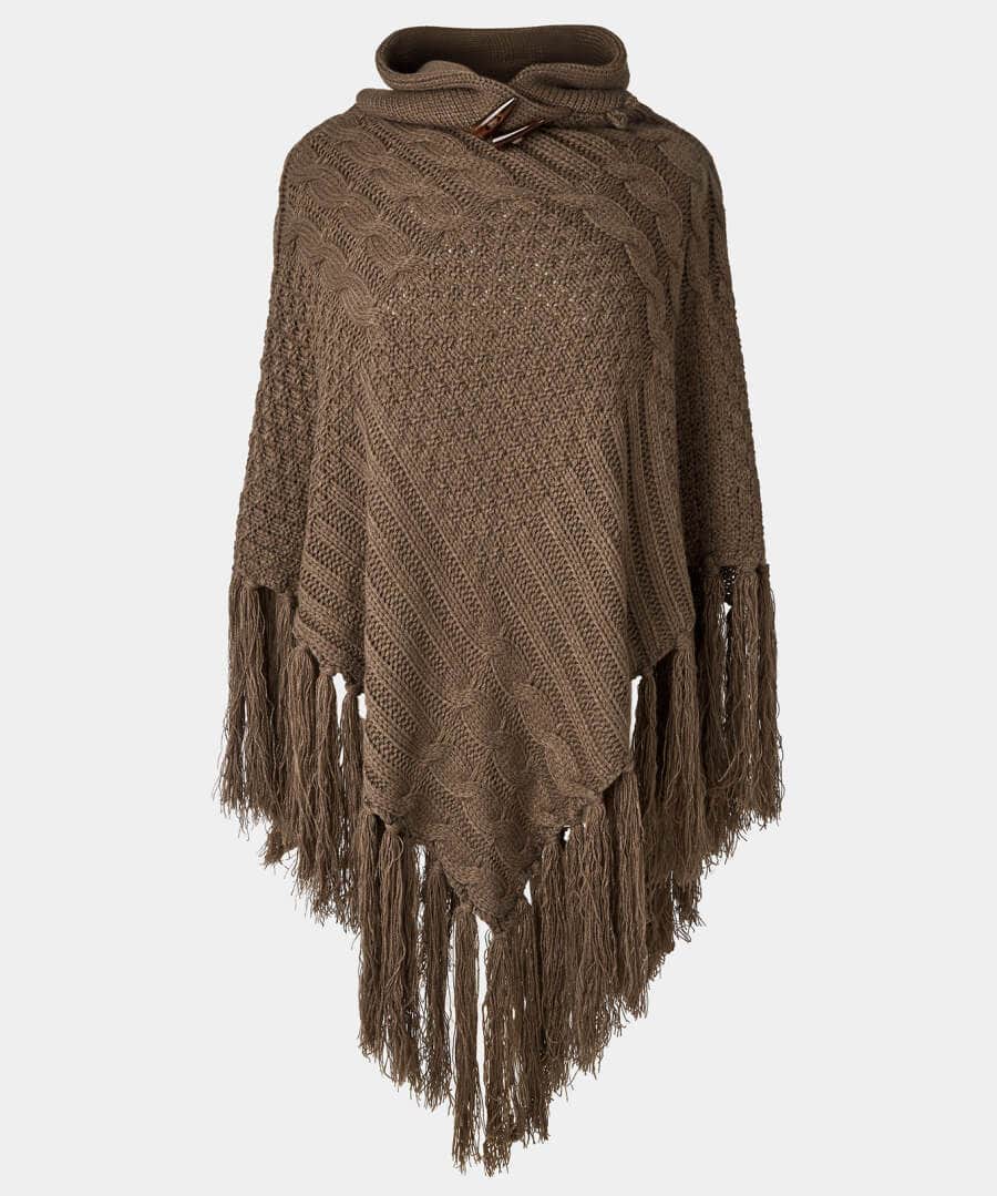 Sale Accessories & Jewellery | Women's Joe Browns Cosy And Chic Chunky Poncho Chocolate