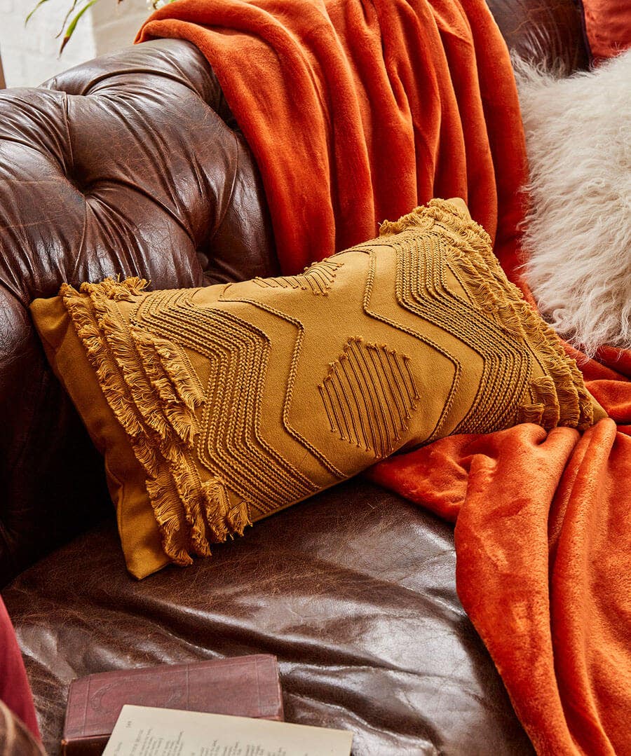 Cushions & Throws | Home Joe Browns Cotton Tufted Cushion Ochre / Grey