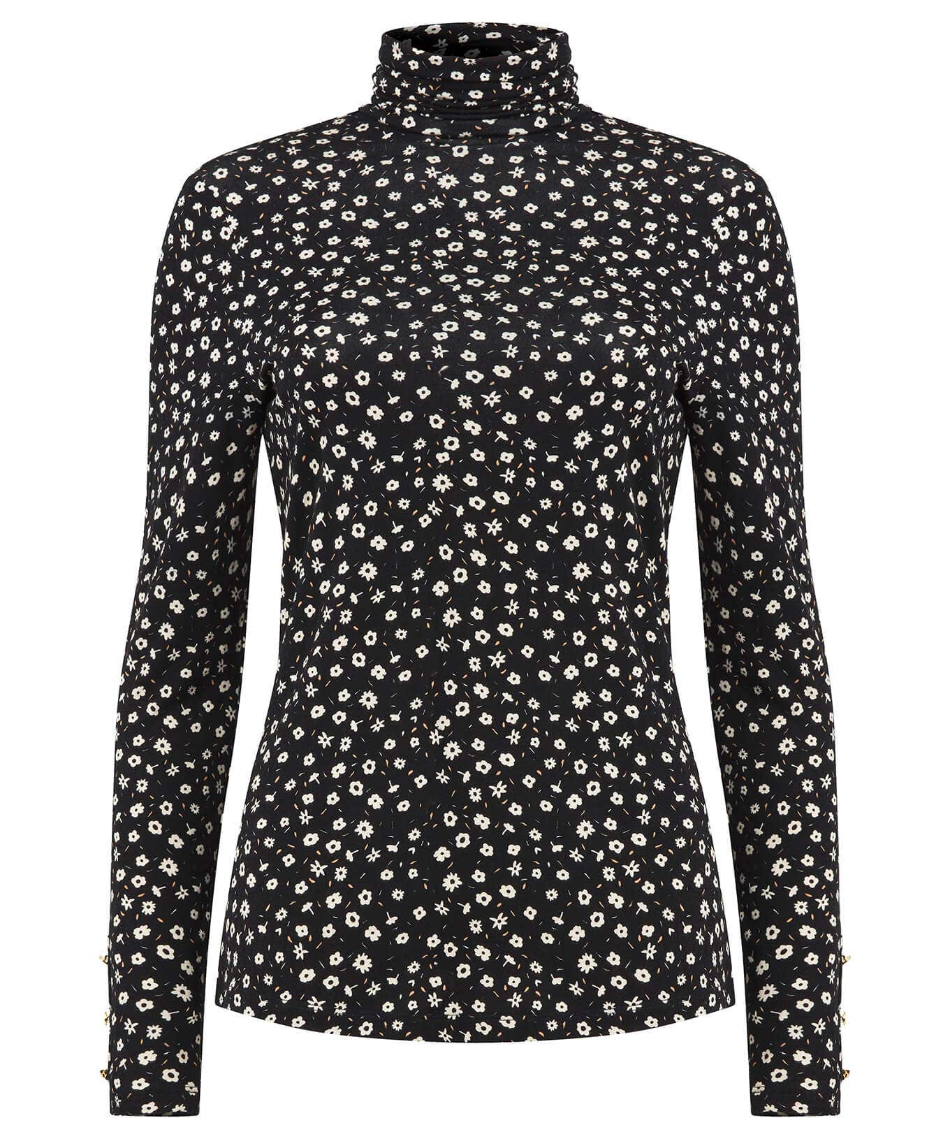 Tops, Tunics & Blouses | Sale Tops, Tunics & Blouses | Women's | Women's Joe Browns Ditsy Floral Roll Neck Black