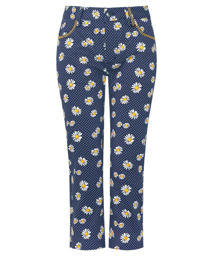 Sale Jeans & Trousers | Women's Joe Browns Dots And Daisies Crop Trousers Blue