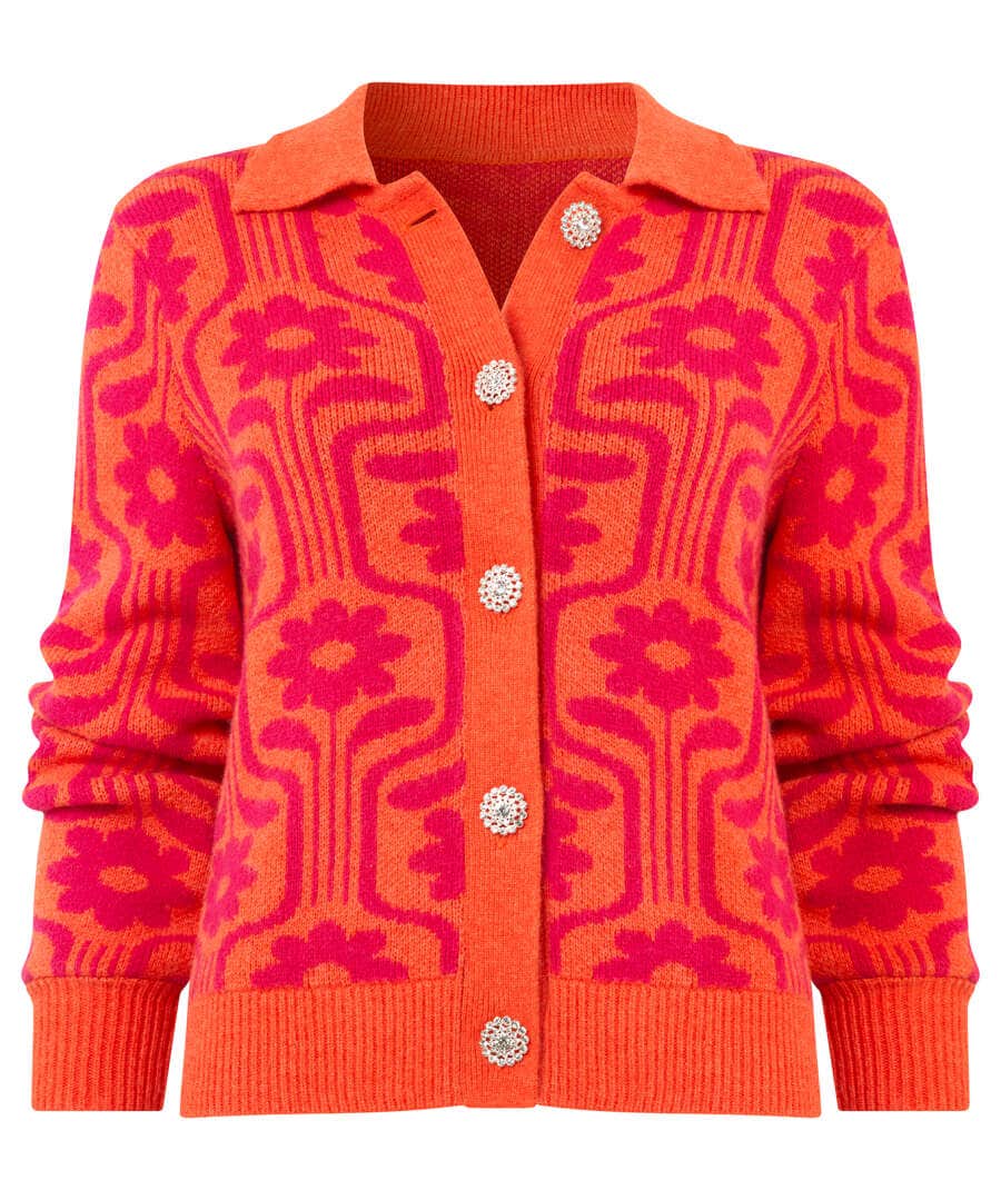 Shop Women's Collection | Cardigans & Coatigans | Top Picks | Top Picks Joe Browns Dreamy Daisy Cardigan Orange