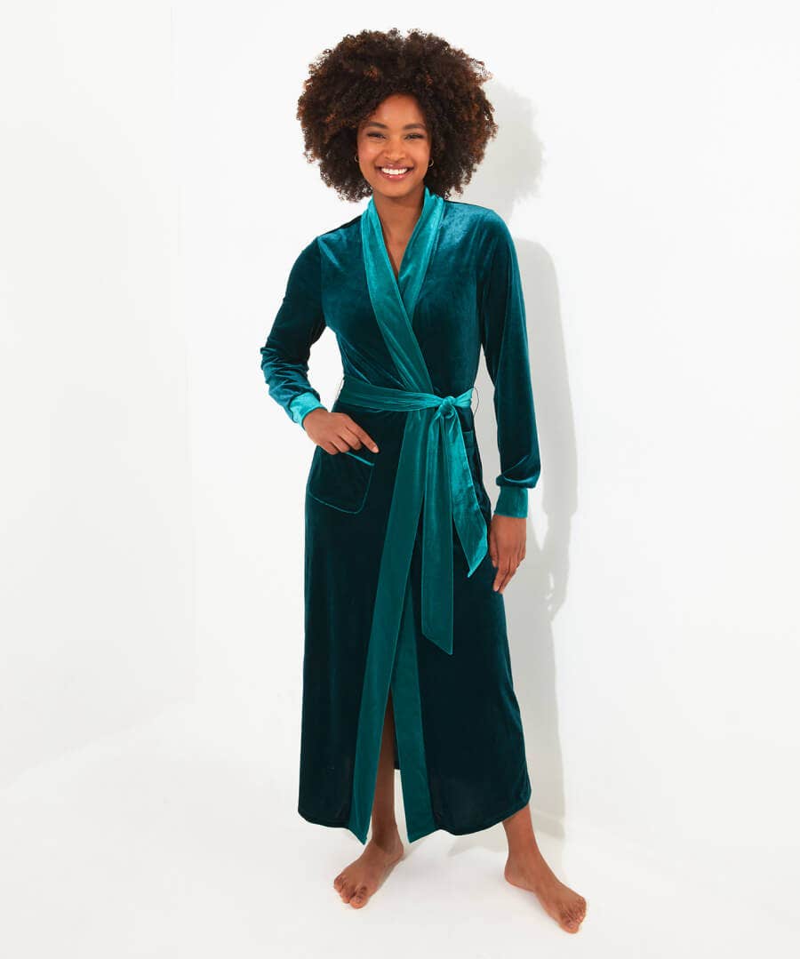 Shop Women's Collection | Pyjamas & Loungewear | Gifts | Sale Pyjamas & Loungewear | Top Picks | Women's | Women's | Women's Joe Browns Embroidered Dressing Gown Teal