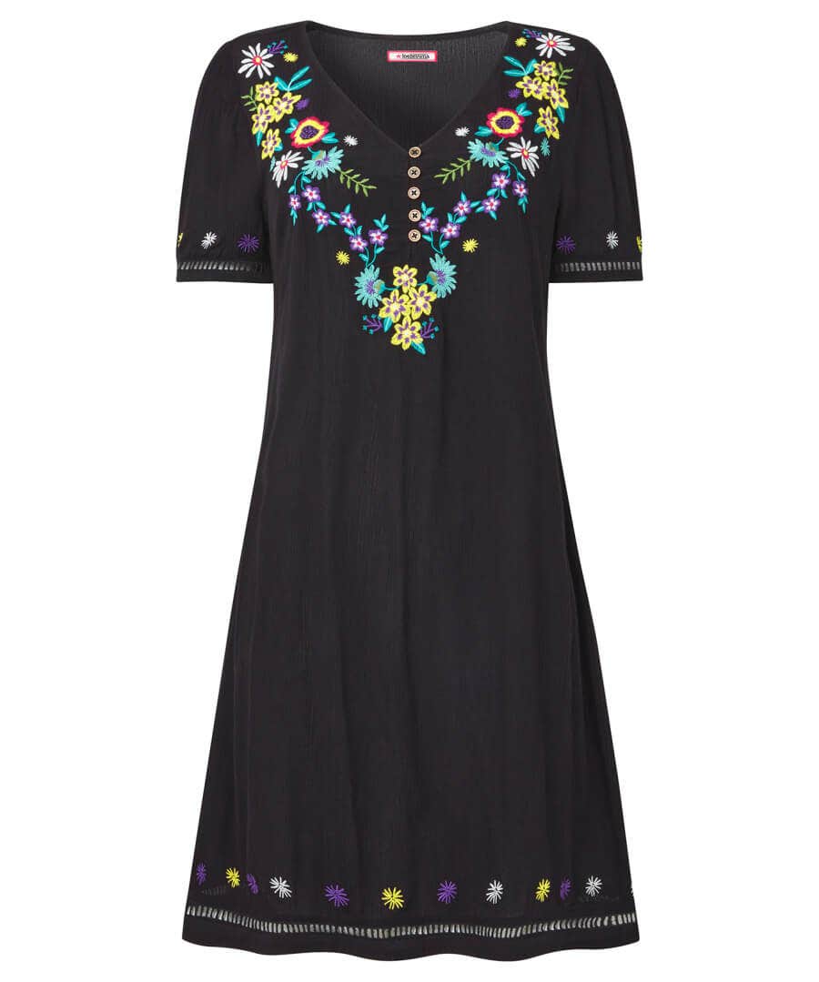 Sale Tops, Tunics & Blouses | Women's Joe Browns Embroidered Flora Tunic Black