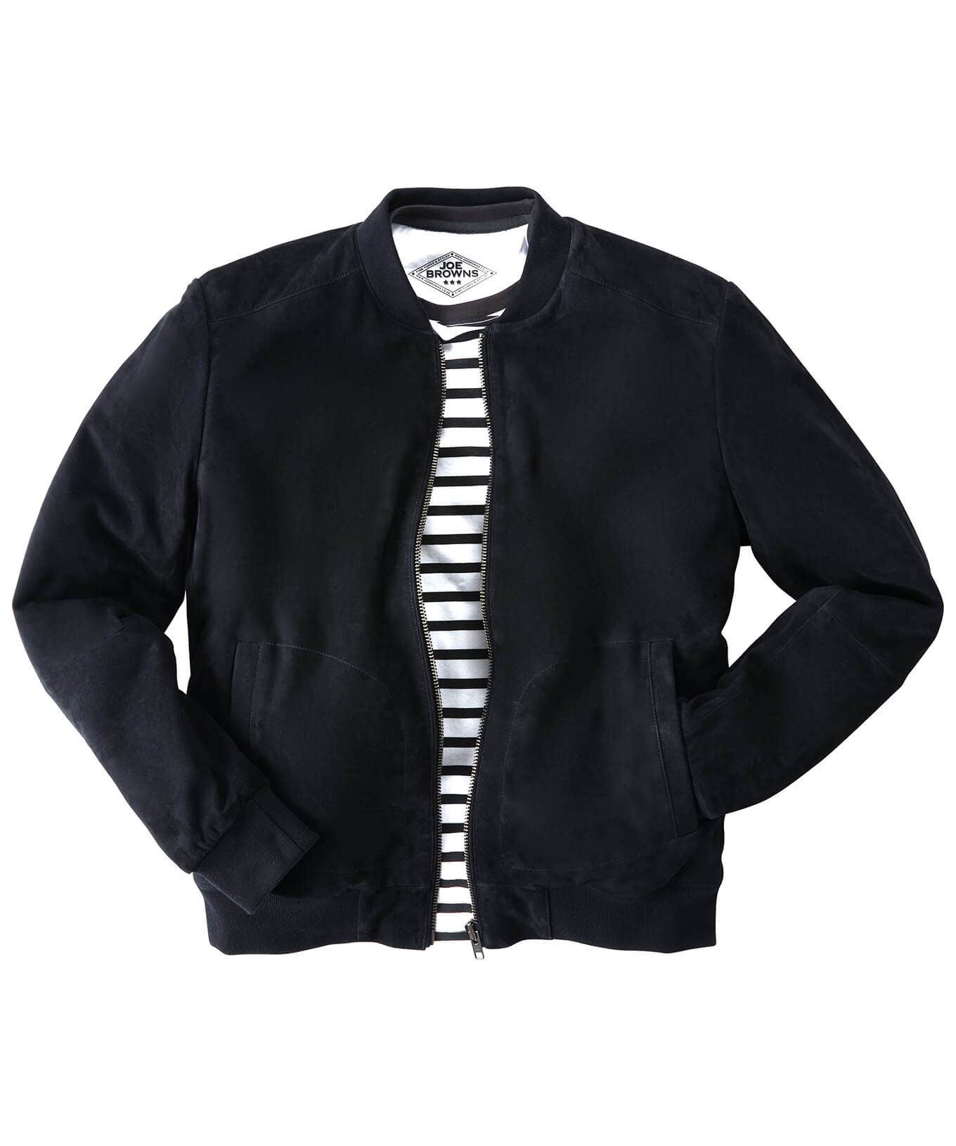 Shop Men's Collection | Leather Jackets | Layering Essentials | Coats & Jackets | Top Picks | Men，s | Men，s | Men，s Joe Browns Exquisite Premium Suede Bomber Navy