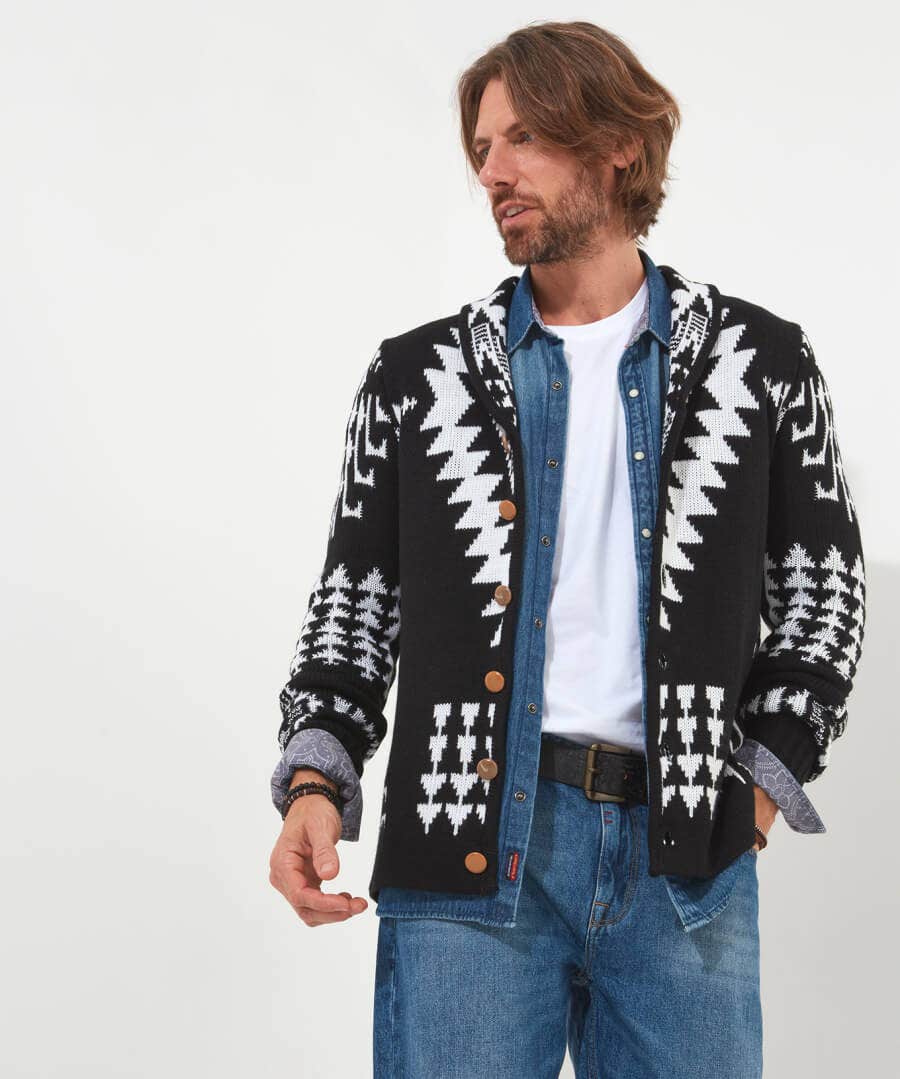 Shop Men's Collection | Knitwear & Jumpers | Gifts | Sale Knitwear & Jumpers | Top Picks | Men，s | Men，s | Men，s Joe Browns Feeling Wild Cardigan Black