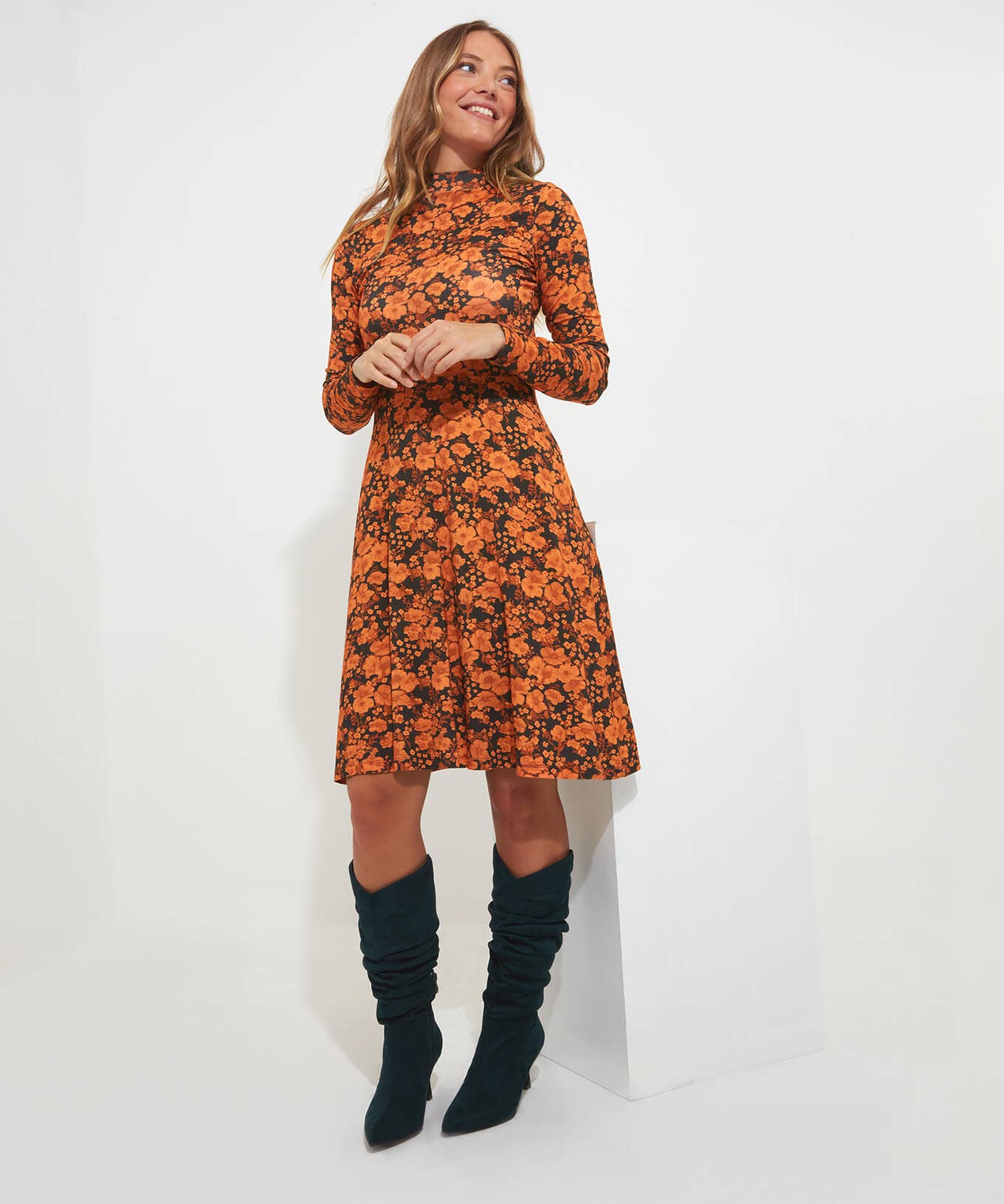 Shop Women's Collection | Dresses | Sale Dresses | Top Picks | Women's | Women's Joe Browns Funky Floral Dress Orange