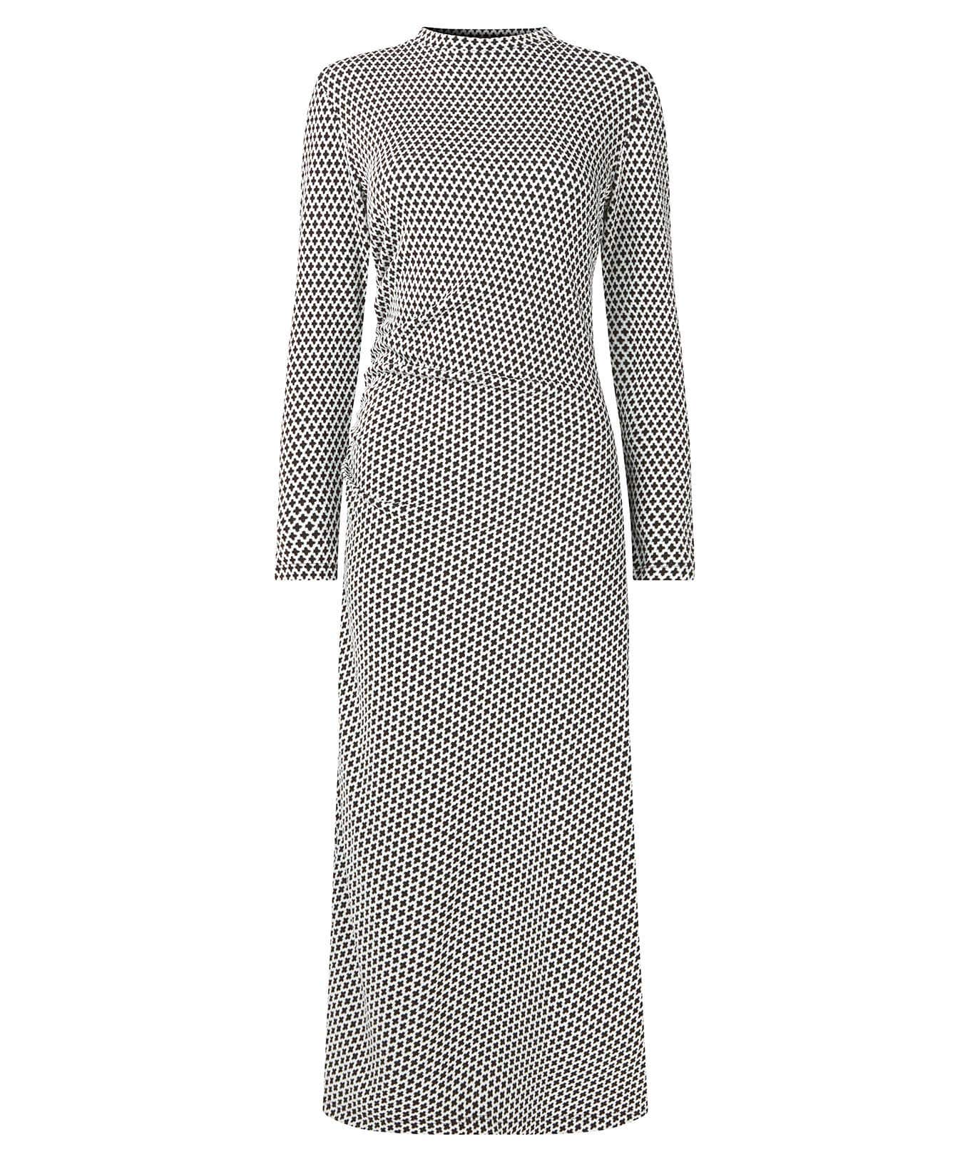 Shop Women's Collection | Midi Dresses | Dresses | Sale Dresses | Top Picks | Top Picks | Women's | Women's Joe Browns Geo Jacquard Ruched Side Jersey Dress Black/White