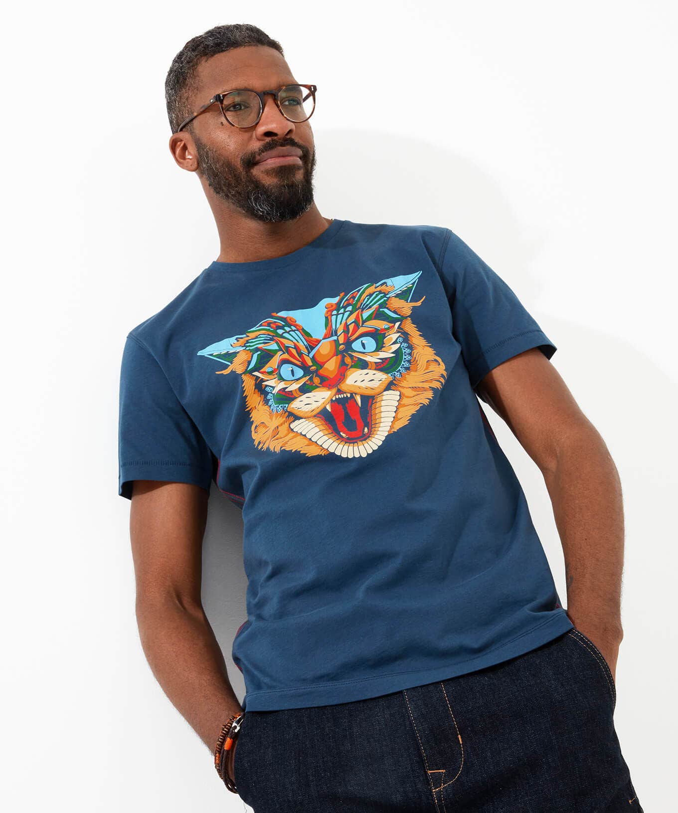 Shop Men's Collection | Graphic T-Shirts | Tops & T-Shirts | Sale Tops & T-Shirts | Top Picks | Top Picks | Men，s | Men，s Joe Browns Geo Wildcat Tee Blue