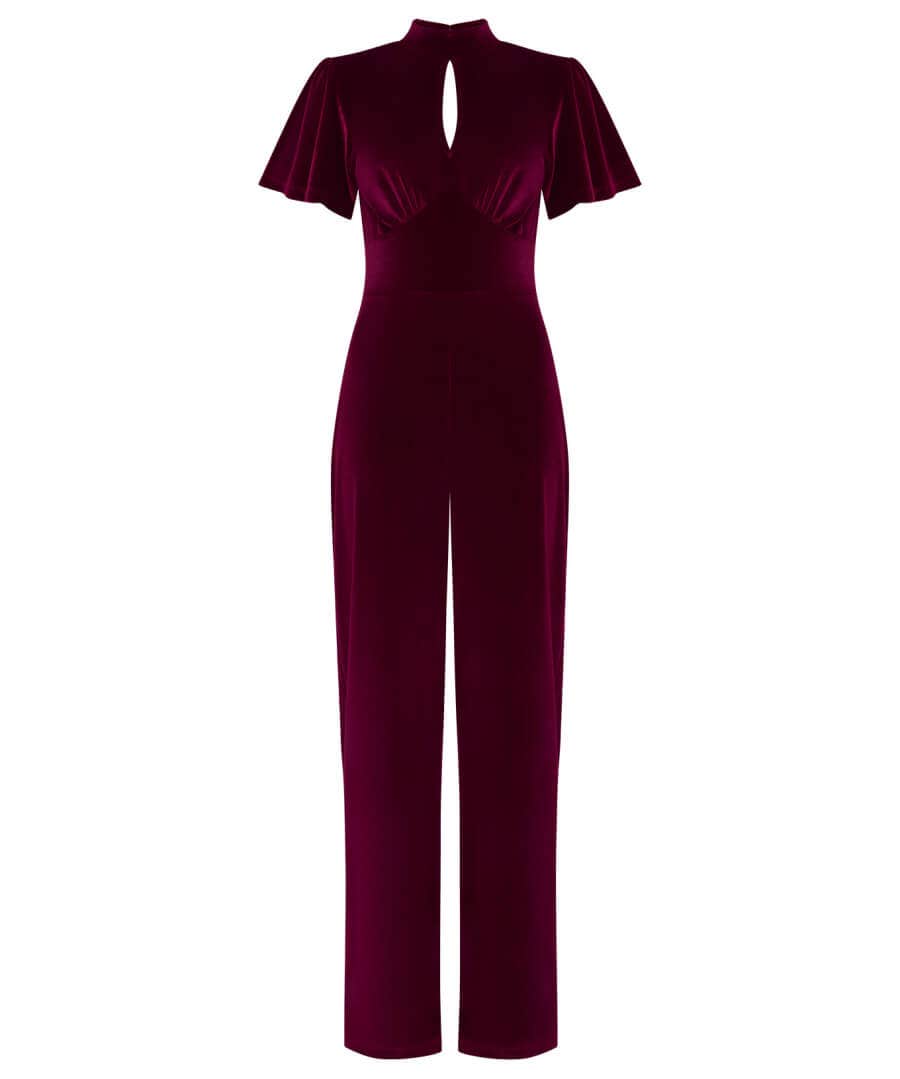 Sale Jumpsuits | Sale Jeans & Trousers | Women's | Women's Joe Browns Greta Velour Jumpsuit Berry