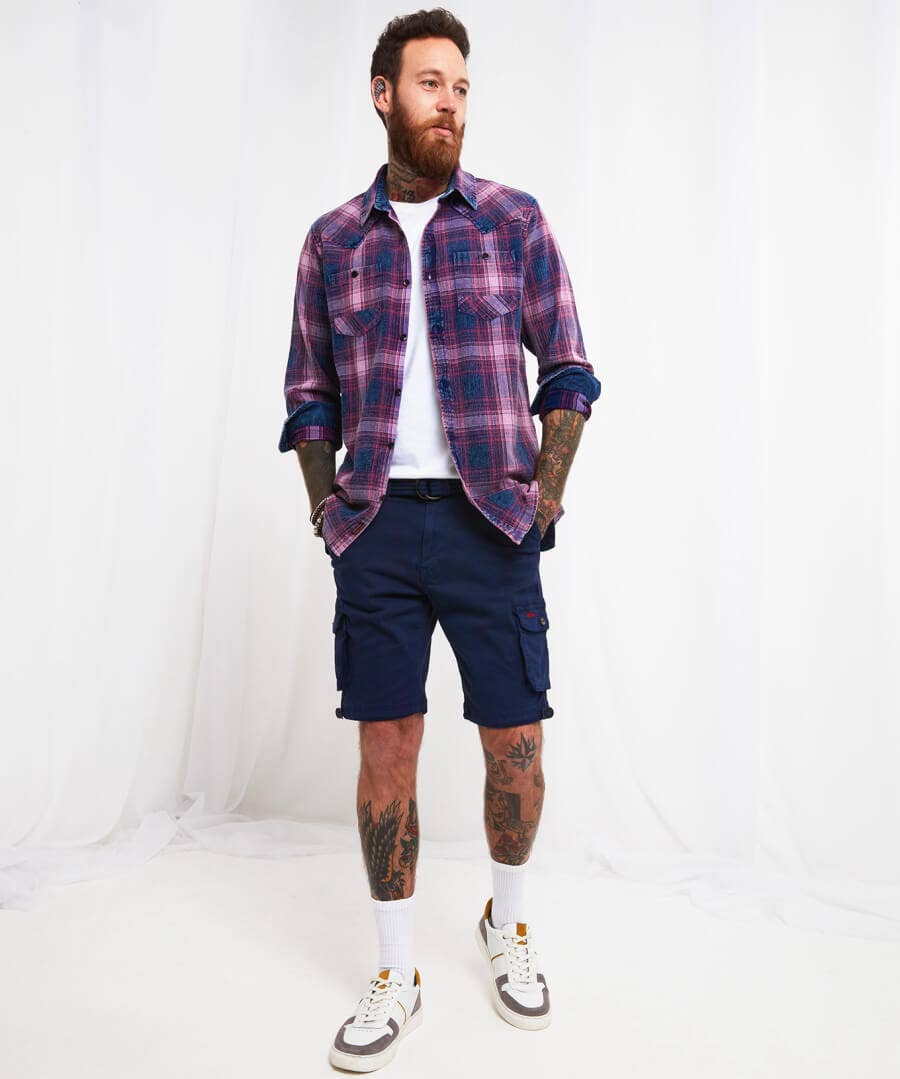 Shop Men's Collection | Jeans & Trousers | Top Picks | Men，s Joe Browns Hit The Action Shorts Navy / Airforce Blue / Mulberry / Sunset / Camel / Grey Camo / Red