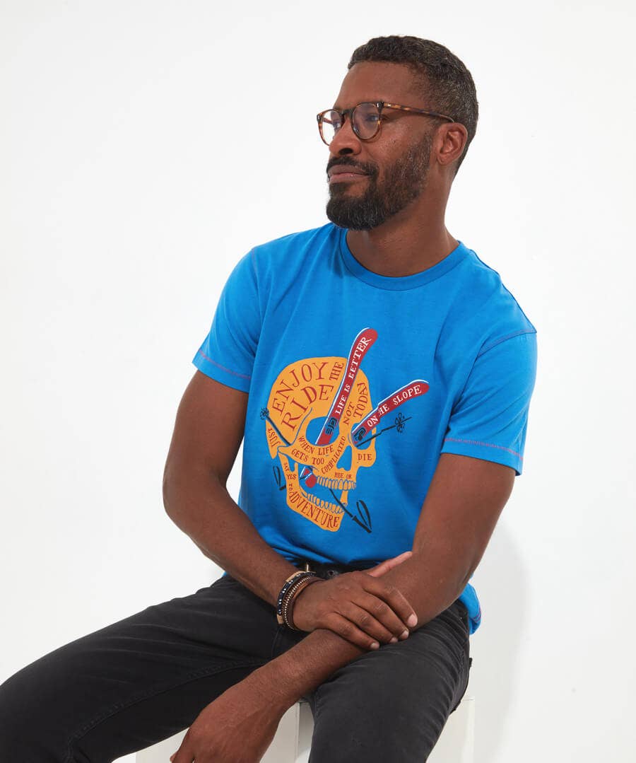 Shop Men's Collection | Graphic T-Shirts | Tops & T-Shirts | Sale Tops & T-Shirts | Top Picks | Top Picks | Men，s | Men，s Joe Browns Hit The Slopes Tee Blue