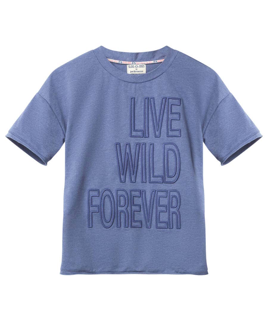 Pyjamas & Loungewear | Tops, Tunics & Blouses | Sale Pyjamas & Loungewear | Sale Tops, Tunics & Blouses | Women's | Women's | Women's | Women's Joe Browns Live Wild Forever Tee Blue