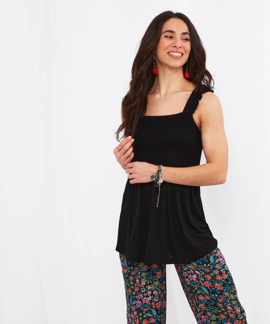 Sale Tops, Tunics & Blouses | Women's Joe Browns Lovely Shirred Top Black / White