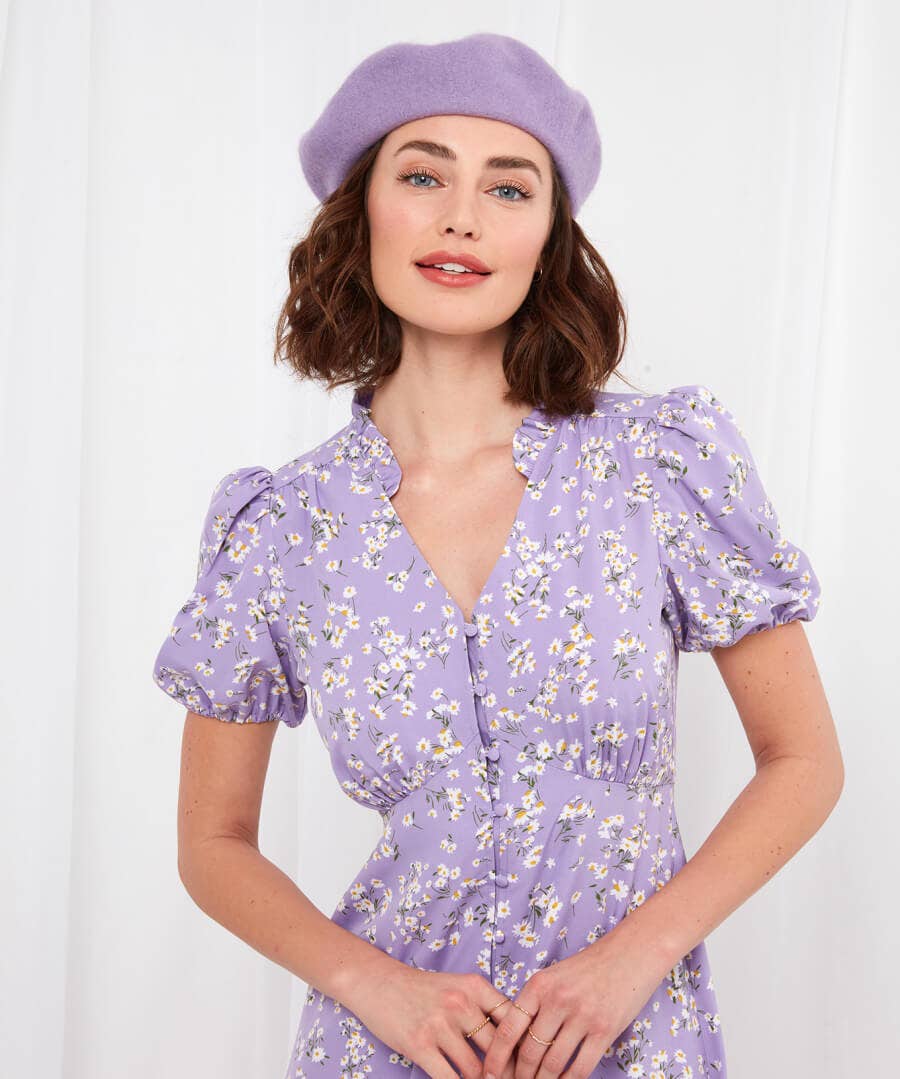 Sale Accessories & Jewellery | Women's Joe Browns Mimi Wool Rich Beret Lilac / Pale Blue