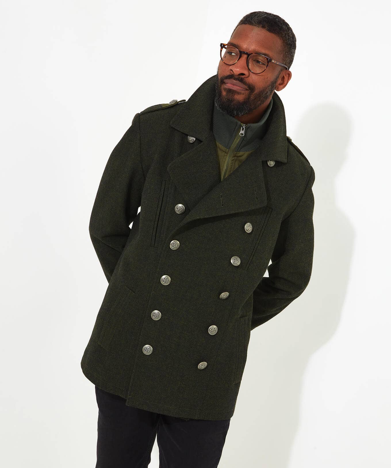 Shop Men's Collection | Coats & Jackets | Sale Coats & Jacket | Top Picks | Men，s | Men，s Joe Browns Mixing It Up Military Coat Green