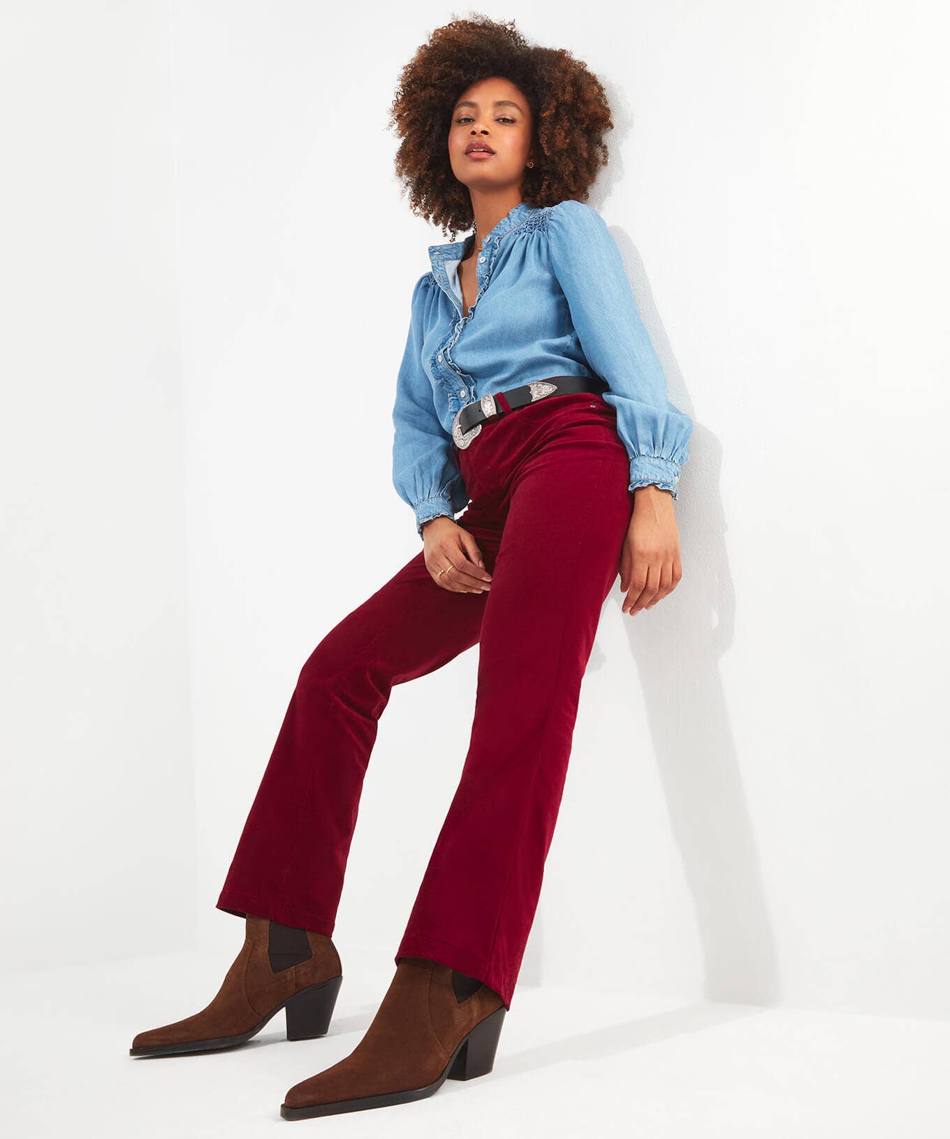 Shop Women's Collection | Jeans & Trousers | Top Picks | Women's Joe Browns Must Have Moleskin Trousers Berry / Teal