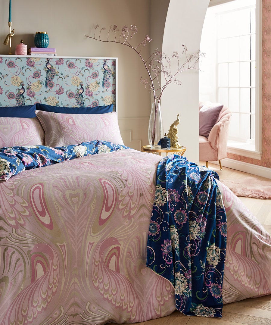 Bedding | Home Joe Browns Nouveau Peacock Reversible Bedset Blush