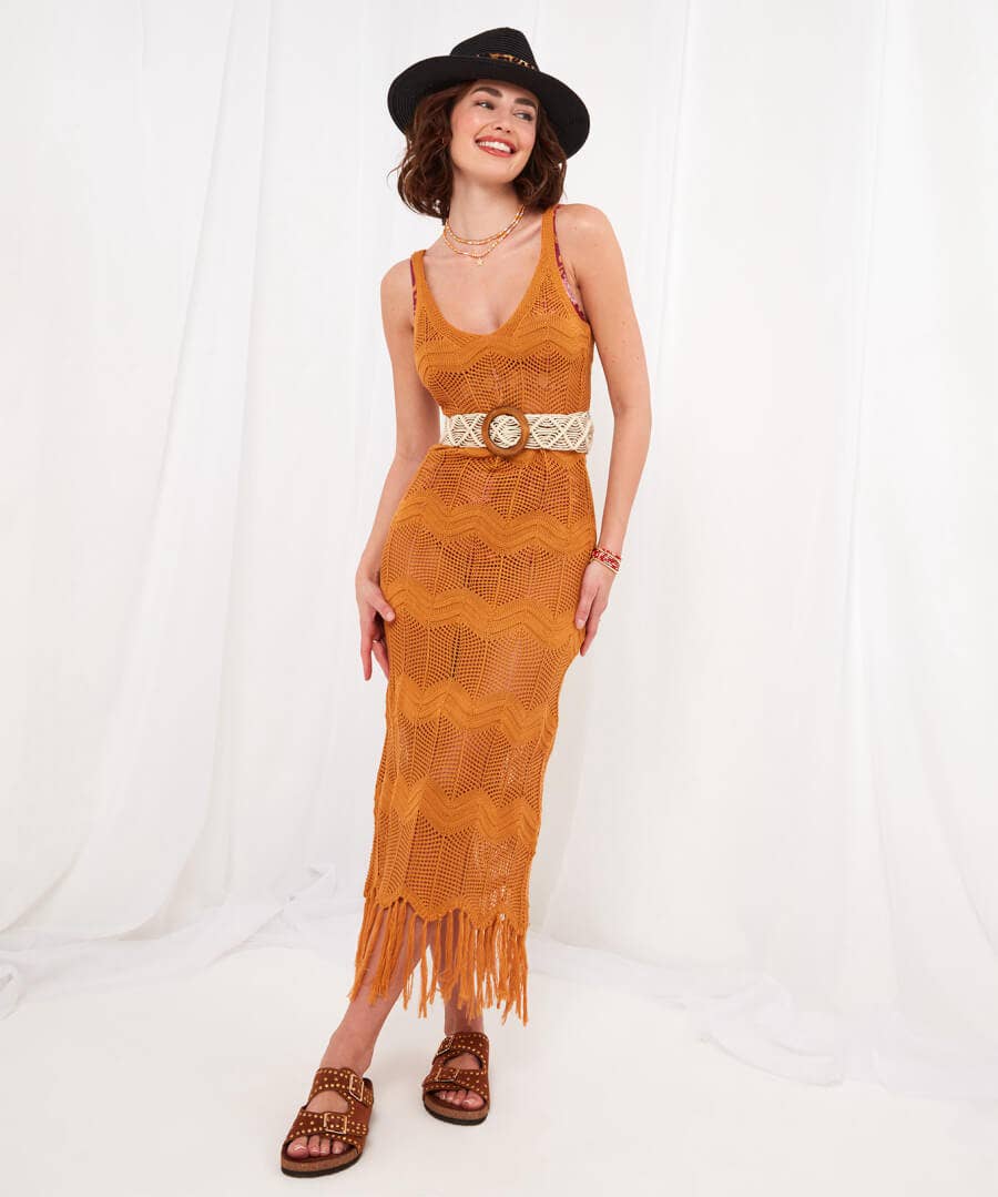 Sale Accessories & Jewellery | Women's Joe Browns San Antonio Cover Up Dress Ochre / Black