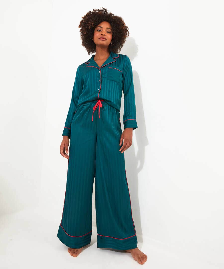 Pyjamas & Loungewear | Gifts | Sale Pyjamas & Loungewear | Women's | Women's | Women's Joe Browns Satin Stripe Pyjama Bottoms Teal