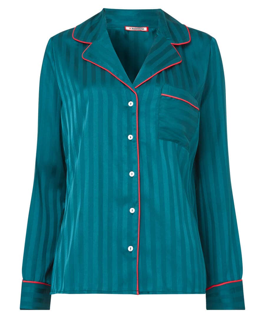 Pyjamas & Loungewear | Gifts | Sale Pyjamas & Loungewear | Sale Tops, Tunics & Blouses | Women's | Women's | Women's | Women's Joe Browns Satin Stripe Pyjama Top Teal