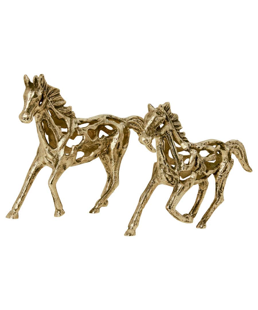 Living Room | Bedroom | Endless Sunsets | Nature Décor | Animal Décor | Home Accessories | Home | Home | Home | Home | Home | Home Joe Browns Set Of 2 Cast Iron Antique Horse Statues Gold