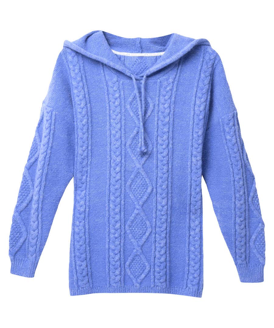 Shop Women's Collection | Pyjamas & Loungewear | Gifts | Tops, Tunics & Blouses | Top Picks | Women's | Women's | Women's Joe Browns Sloe Joes Cable Knit Hoody Blue