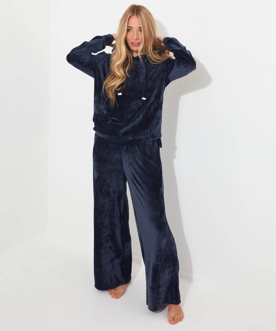 Pyjamas & Loungewear | Gifts | Jeans & Trousers | Women's | Women's | Women's Joe Browns Sloe Joes Velour Trousers Midnight