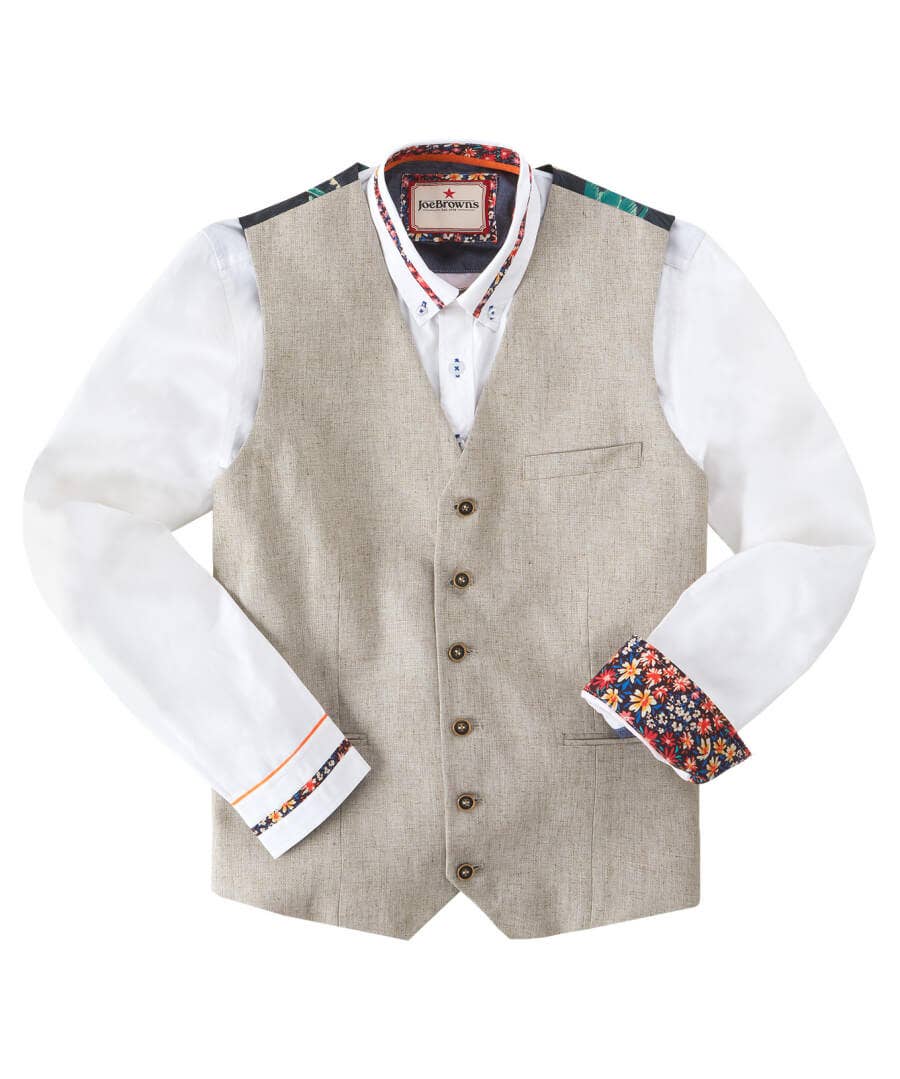Sale Coats & Jacket | Men，s Joe Browns Stand Out Summer Waistcoat Oatmeal