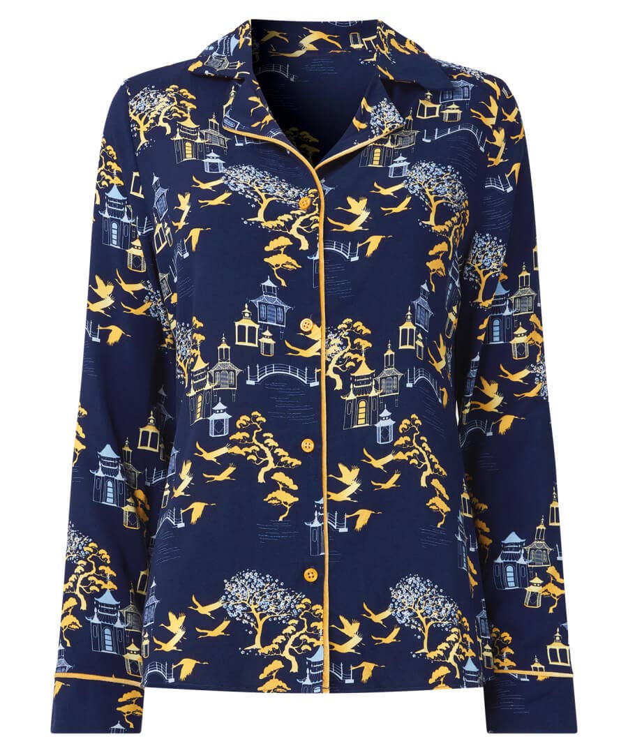 Sale Pyjamas & Loungewear | Women's Joe Browns Tantalizing Toile Boutique PJ Top Navy
