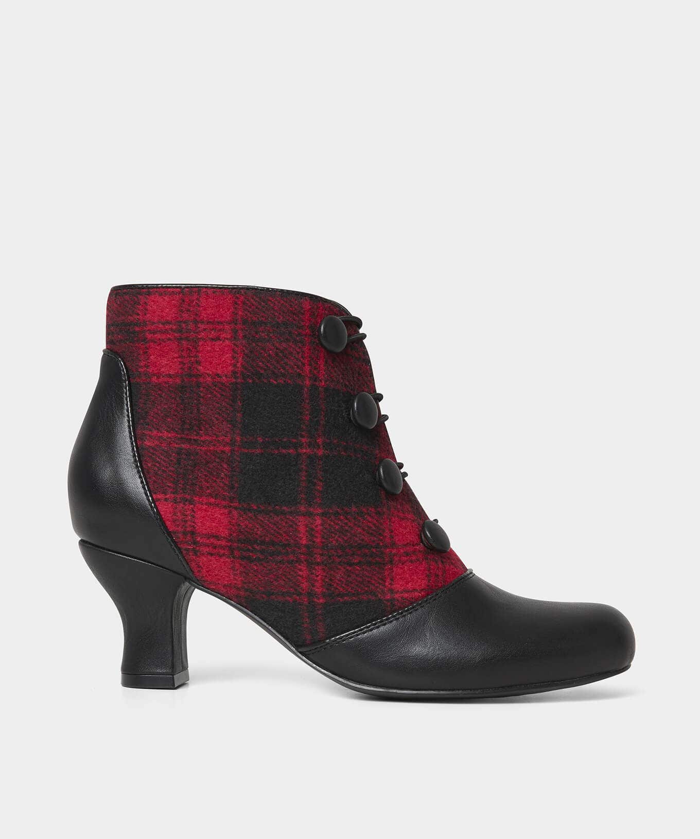 Ankle Boots | Boots & Shoes | Sale Boots & Shoes | Top Picks | Women's | Women's Joe Browns Tell Me All Vintage Style Boots Black/Red