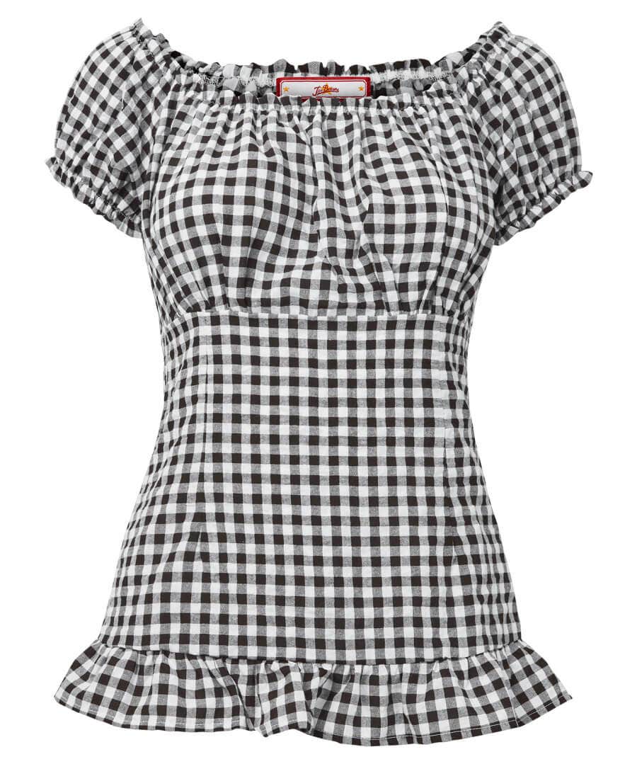 Sale Tops, Tunics & Blouses | Women's Joe Browns The Dixie Gingham Top Black/White