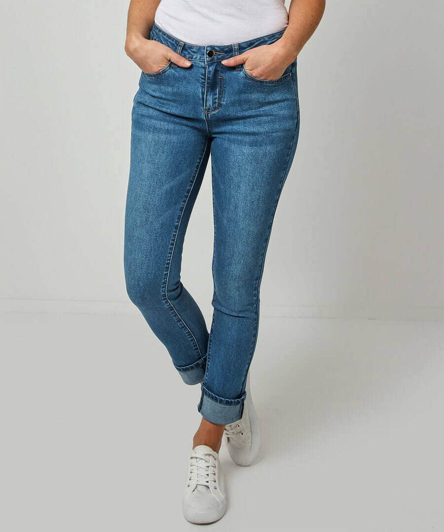 Sale Jeans & Trousers | Women's Joe Browns Turn Up Jeans Mid Denim / Indigo