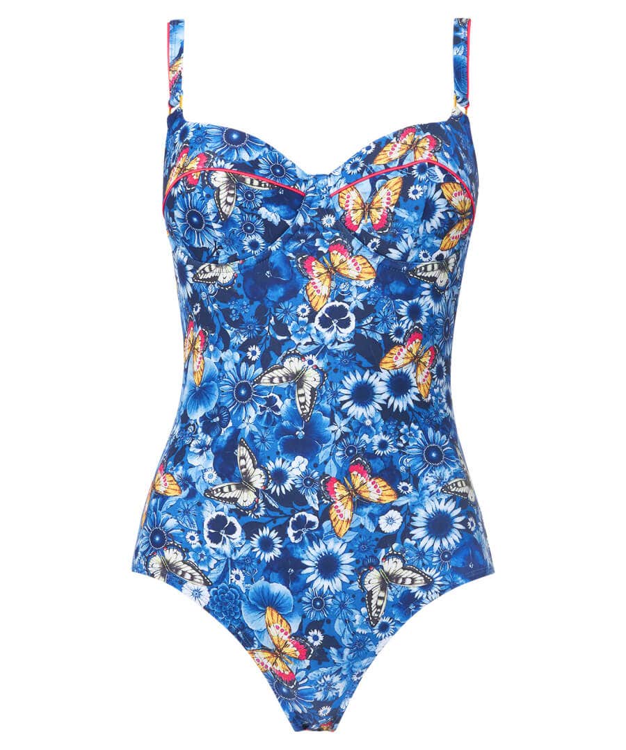Sale Swimwear | Women's Joe Browns Twilight Garden Retro Swimsuit Blue Multi