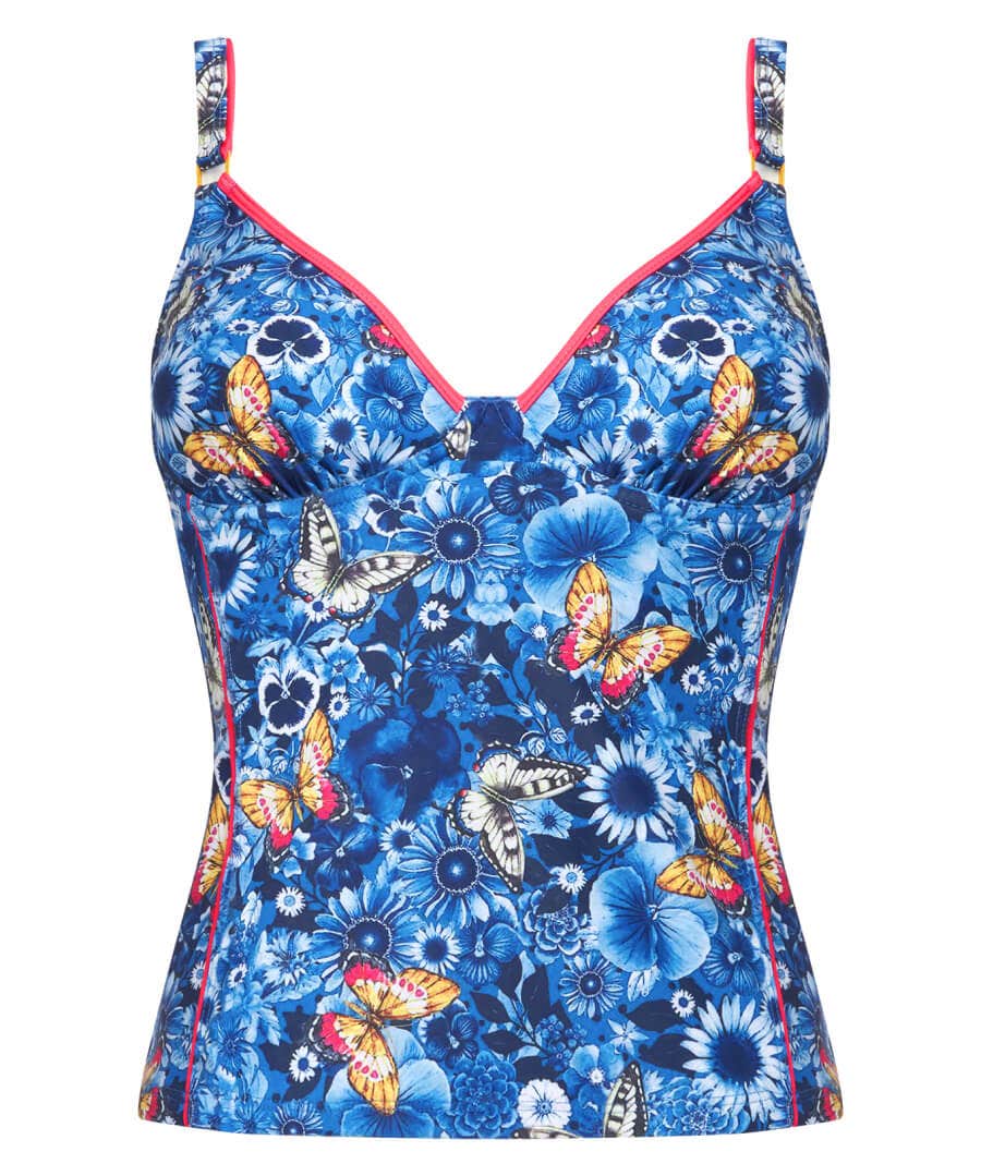Sale Swimwear | Women's Joe Browns Twilight Garden Retro Tankini Top Blue Multi