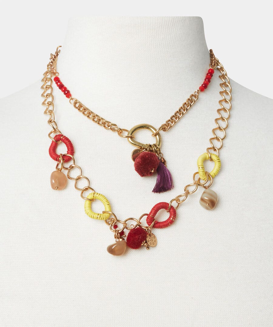 Sale Accessories & Jewellery | Women's Joe Browns Unique Boho Chain Necklace Red Multi