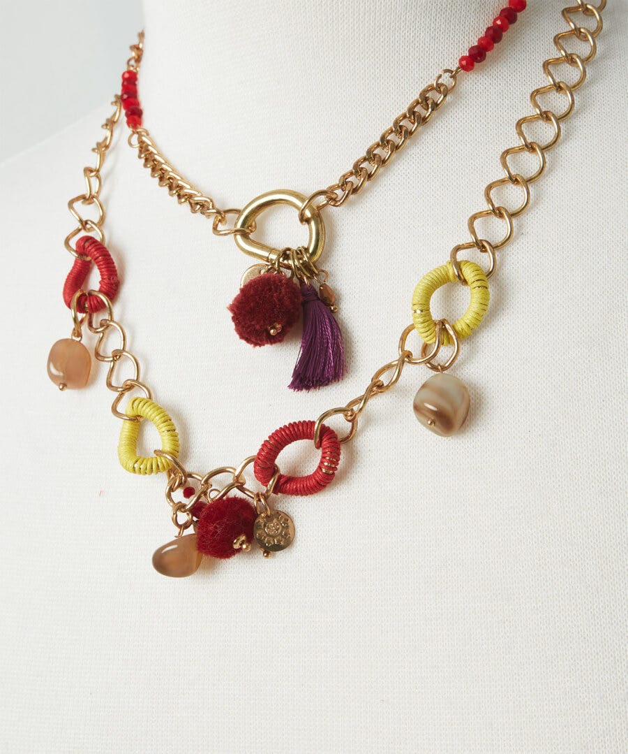 Sale Accessories & Jewellery | Women's Joe Browns Unique Boho Chain Necklace Red Multi