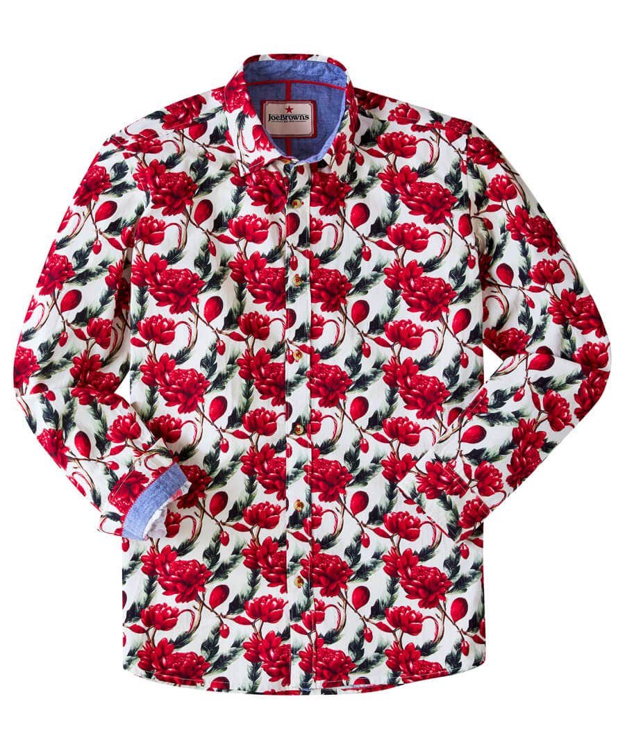 Shop Men's Collection | Funky Shirts | Men's Partywear | Shirts | Sale Shirts | Top Picks | Top Picks | Top Picks | Men，s | Men，s Joe Browns Winter Floral Shirt White